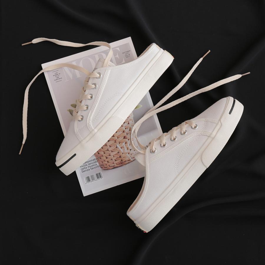 シューズ | スニーカー キャンバス 歩きやすい スリッポン かかとなし ローカット レディース スニーカー 春夏 美脚 スニーカー