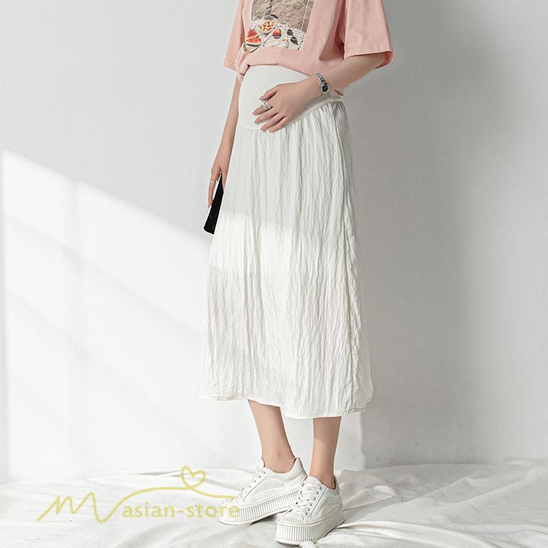 スカート | 妊婦マタニティウェア レディース 春 夏 秋 ゆったり Aライン カジュアル ママ 産前 送料無料 マタニティウエスト調整 裏地付き