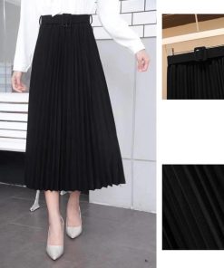 フレアスカート | レディース プリーツスカート 大人 ロング フレアスカート ミモレ丈スカート ベルト付き