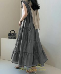 マキシ | 夏ワンピース ロングワンピース シフォンワンピース レディース ワンピ 体型カバー 50代 40代 30代 20代 可愛い 夏 春 大人 ノースリーブ 無地 涼しい