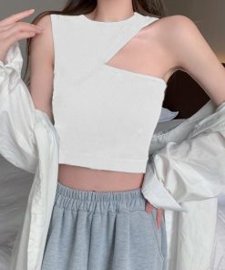 キャミソール | アシンメトリー タンクトップ カップ付き