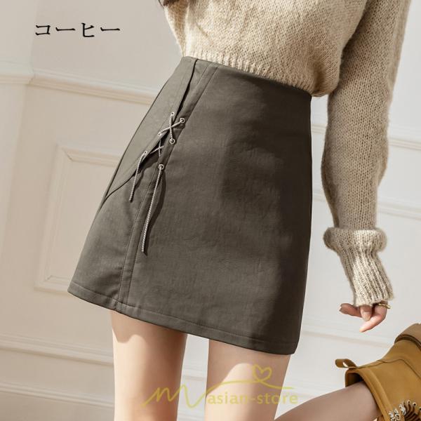 スカート | レディース ミニインパンツ 合皮 ミニ韓国ファッション 脚長 かわいい おしゃれ ミニスカ レザーセクシー 秋冬 おしゃれ