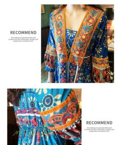 マキシ | ロングワンピース 九分袖 夏ワンピース 秋新作 Aラインワンピース マキシワンピース 刺繍 花柄 プリント 切り替え 旅行 舞台 ダンス 30代40代 可愛い ワンピース