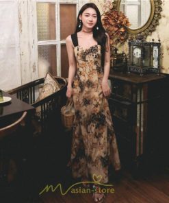 ミニ丈 | ロングワンピース ワンピース ロングワンピ レディース マキシ丈 ワンピ ノースリーブ Aライン 着痩せ 花柄 セクシー おしゃれ きれいめ 40代 30代 50代 夏