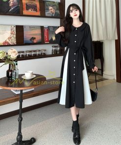 マキシ | ロングワンピース 秋物 レディース ミモレ丈 Aラインワンピース 切り替え フェイク レイヤード風 重ね着風 30代40代 着やせ 上品感 お呼ばれワンピース