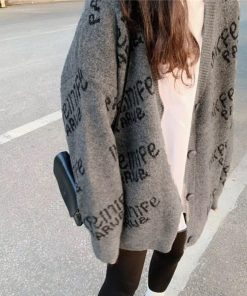 ニット・セーター | 英字ロゴニットカーディガンレディース