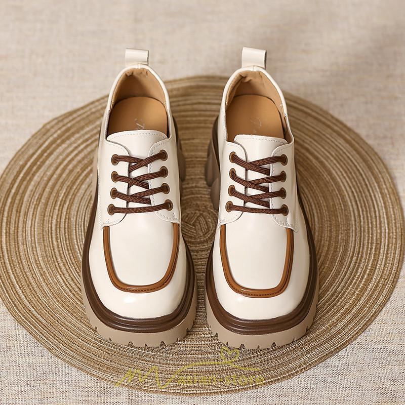ローファー | 厚底 レディース 厚底スニーカー レースアップ スニーカー PU 合皮 通学 通勤 かわいい 送料無料 可愛い 冬 夏 秋 春