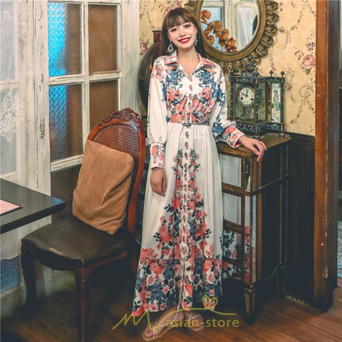 マキシ | ワンピース 長袖 きれいめ 春 ロング 大人 ロング丈 リラックス レディース ルームウェア 上品 旅行 体型カバー リゾート フランス風 着痩せ