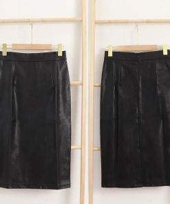 ひざ丈スカート | レザースカートタイトスカートミディ丈OL
