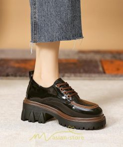 ローファー | 厚底 レディース 厚底スニーカー レースアップ スニーカー PU 合皮 通学 通勤 かわいい 送料無料 可愛い 冬 夏 秋 春