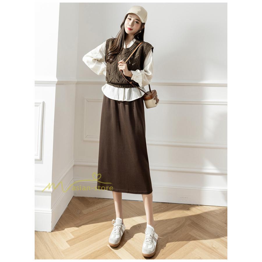 スカート | レディース 無地 カジュアル ひざ下丈 きれいめ 秋冬コーデ エレガント 通勤 通学 20代 Aライン40代 30代 ウエストゴム 50代 ゆったり