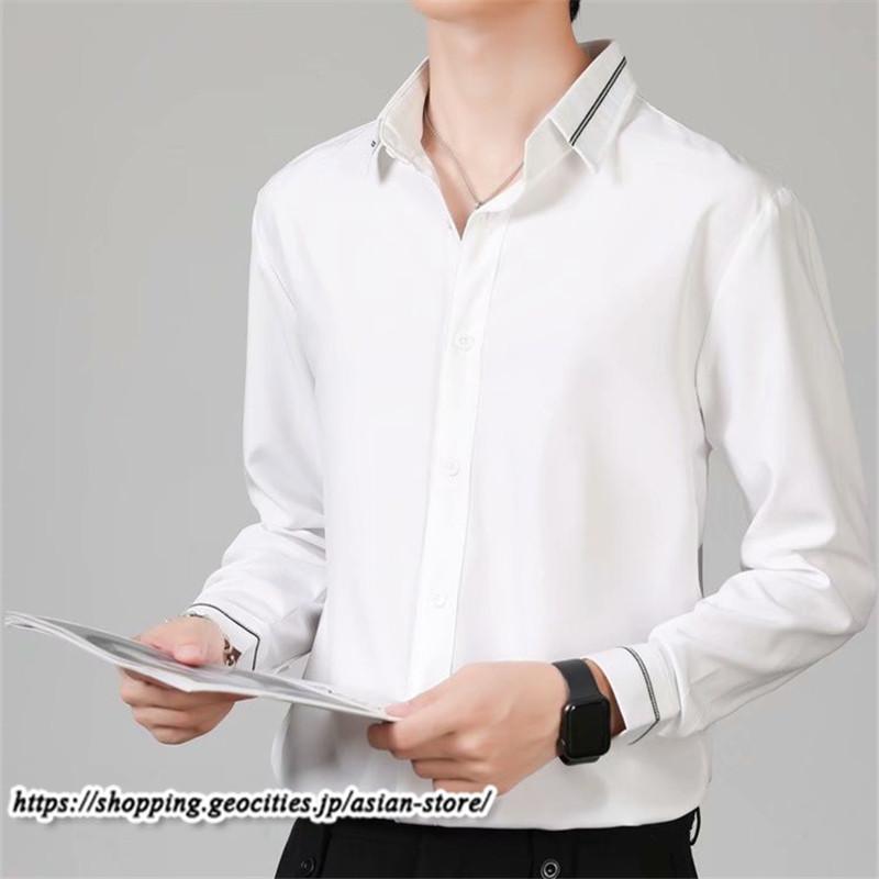 シャツ | 長袖メンズ ビジネス フォーマル オフィス 仕事 春 夏 秋 冬 カジュアル ビジネスシンプル 長袖 トップス 大きいサイズ メンズトップス