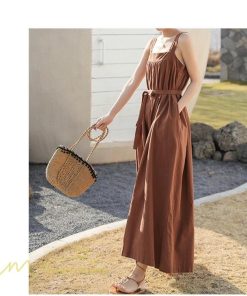 ノースリーブ | サロペット レディース 無地 着痩せ キャミサロペット 可愛い 20代 30代 カジュアル 春 夏 秋 韓国風 ゆったり パンツ コーデ プルオーバー