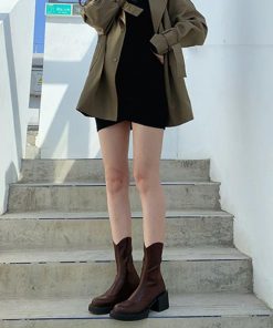 ショートブーツ | Vカット レディース厚底