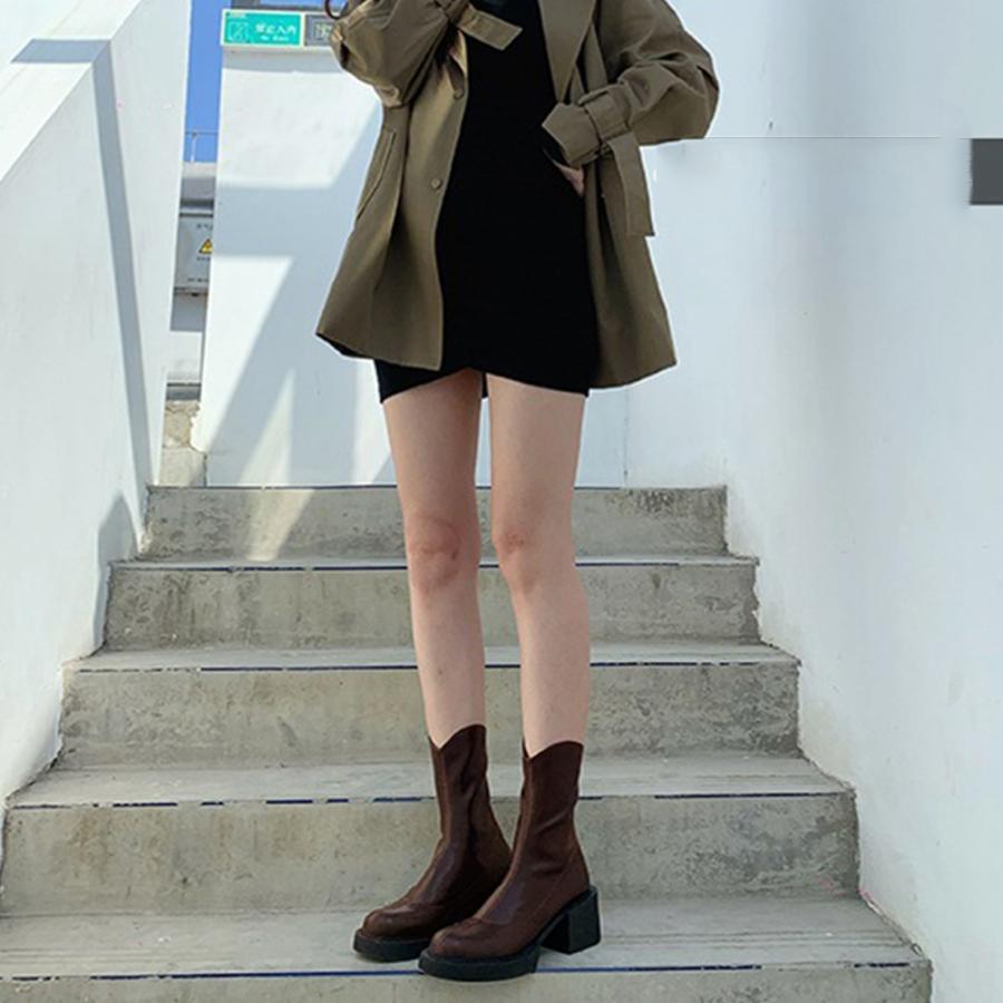 ショートブーツ | Vカット レディース厚底