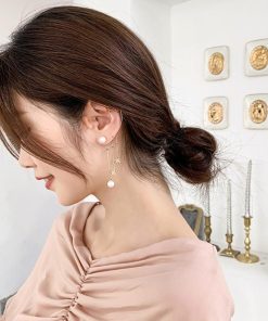 その他アクセサリー | イヤーカフピアス ロング イヤークリップ パール イヤーカフ レディース アシンメトリー 星モチーフ チェーンピアス