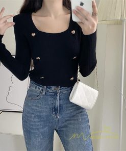 ｔシャツ・カットソー | リブカットソー レディース 秋 秋服 トップス 長袖 ロングスリーブ リブ カットソー 綿混 秋コーデ インナー 伸縮性 ショート丈 タイト スリム ニットソー