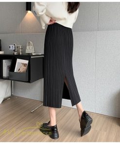 スカート | ロングレディース 無地 秋冬 コーデ カジュアル ウエストゴム きれいめ 可愛い 裾口スリット OL ビジネス 20代 30代 大人 40代 オフィス