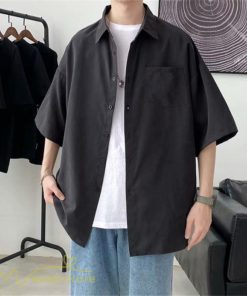 シャツ | 半袖 着痩せ 日常 おしゃれ カジュアル 韓国風 無地 新作 2021 夏コーデ ライトアウター ポケット 通勤通学 トップス ワイドゆったり 人気 上品