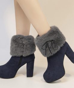 ショートブーツ | ファーブーツ ブーティー 太ヒール 韓国