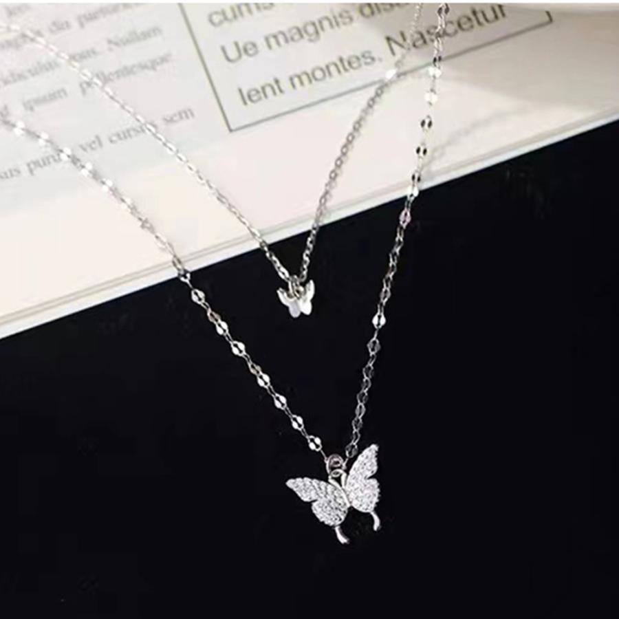 ネックレス | 2連蝶々 ジュエリー?上品