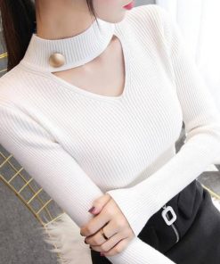 ニット・セーター | おしゃれ レディース チョーカー風 セーター リブニット ニットカットソー プルオーバー きれいめ セクシー