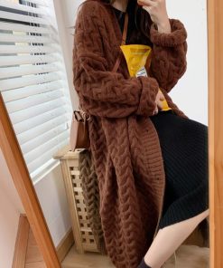 ニット・セーター | ケーブル編みニットカーディガンロング