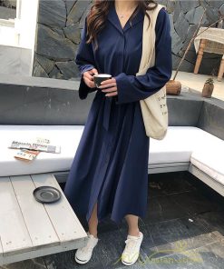 シャツワンピース | 長袖ワンピース 羽織り ワンピース ライトジャケット 膝下丈 無地 カワイイ ロングシャツ ゆったり カジュアルシャツ 20代30代 体型カバー