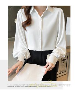 シャツ・ブラウス | ブラウス レディース オフィス フォーマル シャツ 白 開襟 レギュラー 長袖 黒 ホワイト ブラック 通勤 上品 エレガント お出かけ オシャレ オフィス OL