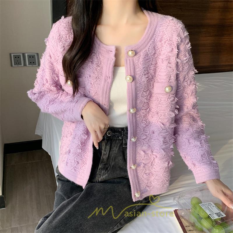 カーディガン | 2022秋冬ニットアウター レディース ニットニット セーター 長袖 羽織り フロントボタン 可愛い トップス 20代40代 通学通勤