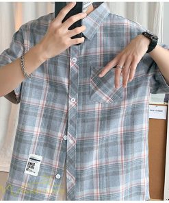 シャツ | ライトアウター 半袖 メンズ 男性着 ポケット おしゃれ 半袖ゆったり ワイド日常感 チェック柄 人気 XXXXL 着回し 上品 大きいサイズ おしゃれ