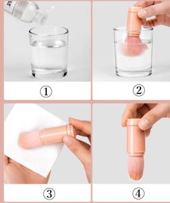 その他小物 | 一体型 蓋付き メイクブラシ 4本セット