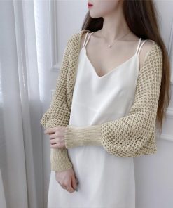 透かし編みトップス | ニットカーディガン レディース ショール