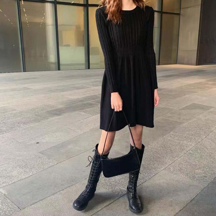 ワンピース | ケーブル編みニットミニ韓国風