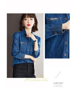 シャツ・ブラウス | デニムシャツ レディース 長袖 羽織り シャツ デニム 秋 冬 かっこいい 40代 30代 20代 おしゃれ 可愛い お出かけ オシャレ キレイめ 上品 着痩せ