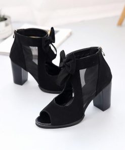 サンダル ミュール | サンダル レディース ブーツサンダル シューズ 痛くない チャンキーヒール 太ヒール ブーツ 靴 ミドルヒール 後ろファスナー くつ 大きいサイズ 女性用靴