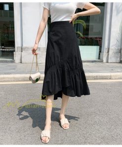 スカート | ボトムス レディース きれいめ 40代 30代 春秋 ロング丈 綿おしゃれ カジュアル 無地 通勤 OL 韓国風 通学 不規則 お出かけ 夏物 上品 着痩せ