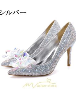 パンプス | ハイヒール 人工水晶 きらきら キレイめ ヒール5cm7cm9cm ポインテッドトゥ レディース 夏 サンダル 痛くない 美脚 ピンヒール 歩きやすい お出かけ