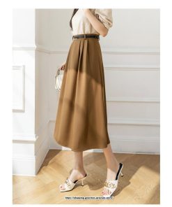 スカート | ロングきれいめ レディース Aラインデート 20代 30代 40代 50代 秋 冬 あったか 通勤 ハイウエスト お出かけ 細見え ベルト付き
