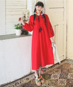 マキシ | ワンピース 夏秋 長袖 レディース ワンピ ロング 美シルエット ロングワンピ―ス 大人 花柄 刺繍 エスニック風 リゾート 綿麻 お出かけ リネン コットン 旅行