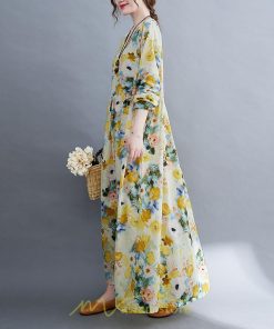 マキシ | マキシワンピース ワンピース 夏 秋 レディース マキシ丈 長袖 ロング 丸首 花柄 ロング丈 リラックス マタニティ 秋 ゆったり 秋服 夏服 体型カバー