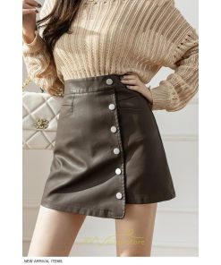 スカート | ミニレザーレディース  タイト 秋 冬 Aライン ハイウエスト おしゃれ フェイクレザー 新作 オシャレ 2022 可愛い 着痩せ