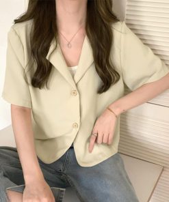 テーラードジャケット | ベーシッククロップド丈半袖ジャケット