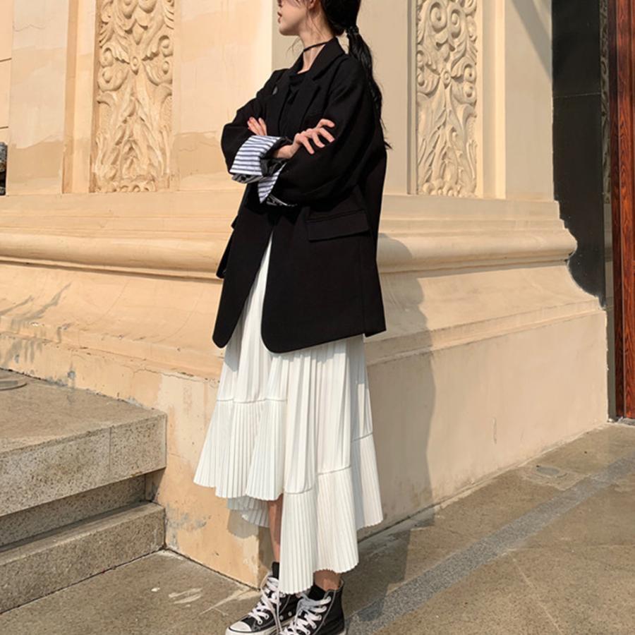 ロングスカート | プリーツ 切り替え 夏