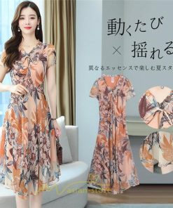 マキシ | ワンピース レディース 夏 シフォンワンピース 体型カバー 着痩せ 韓国風 30代 40代 50代 通勤 OL デート おしゃれ 新作 二次会 お出かけ 2022 キレイめ