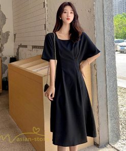 ミディアム | ワンピース レディース 春 夏 半袖 サマーワンピース 着痩せ 無地 カジュアル 大きいサイズ 上品 Aラインワンピース 大人 韓国風 通学 シフォン お出かけ 通勤