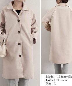 トレンチコート | ステンカラーコートレディース中綿コート冬