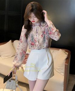 シャツ・ブラウス | ブラウス レディース きれいめ 40代 春夏秋新作 オシャレシフォンブラウス 花柄シャツ 長袖トップス 大人 通勤OL リボン付き シャツ30代 ゆったり 50代 上品