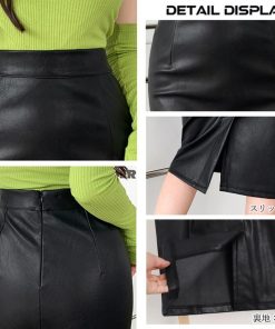 ひざ丈スカート | レザースカートタイトスカートミディ丈OL