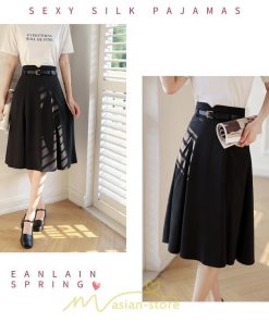 スカート | 膝丈 フレアレディース 春 夏 春夏 黒 シンプル ひざ丈 無地 ミモレ丈 カーキ 秋 冬 お洒落 通学 オールシーズン 通勤 上品 キレイめ